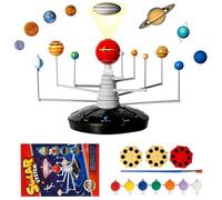 3d Solar System Model, Planetary Led Projector Electric Space Explore Toy, Educational Puzzle Function, for Children Boys Girls Teens Kindergarten Birthday Christmas New Year School Events