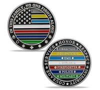 3D sottile linea rossa soccorso sfida moneta EMS polizia vigile del fuoco collezione regalo