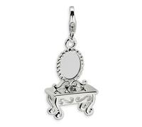 3D Specchietto da Trucco Ciondolo .925 Argento Sterling Click Su Amore La Vita