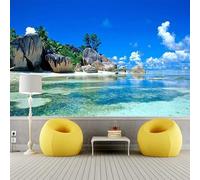 3D Spiaggia Vista Mare Carta Da Parati 3D Scenario Dell'Isola Carta Da Parati Fotografica Soggiorno Cucina Camera Da Letto Carta Da Parati Sfondo 3D Decorazione Della Parete Di Arte Della 430x300cm