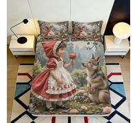 3D Stampata Foresta delle Fiabe Fitted Sheet Microfibra Antiscivolo Profonda Pocket Coprimaterasso Racconti da Letto Lavabile 120x200x25cm