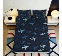 3D Stampato Aerei Fitted Sheet Microfibra Deep Pocket Antiscivolo Letto Completo Aereo Mattress Fitted Cover Lavabile Avvolgente 140x200x25cm