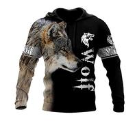 3D Stampato Casual Felpe con Cappuccio Animale Modello Lupo Unisex Primavera Autunno Harajuku per gli Uomini Zip Felpa Con Cappuccio, Felpa con cappuccio., 6X-Large