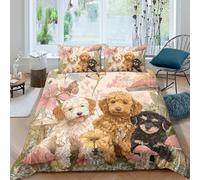3D stampato cucciolo Duvet Cover, microfibra Comforter copertura nascosta cerniera per
