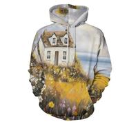 3D Stampato Fiori Selvatici Fattoria Felpa con Cappuccio Casual Donna Uomo,Unisex Felpa 3D Stampa Fiori Fiori Felpe Pullover Hoodie Manica Lunga Sweatshirt con Tasche 6XL