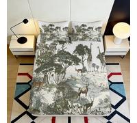 3D Stampato Foresta Africana Fitted Sheet Microfibra Antiscivolo Tasca Profonda Camera Letto Foresta Mattress Fitted Cover 90x200x25cm