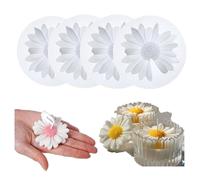 3D Stampi per candele a forma di margherita, CAASFOOY 4 stampi in margherite in silicone, fiori stampi in silicone versamenti, silicone per candele, per sapone, cioccolato e pasticceria