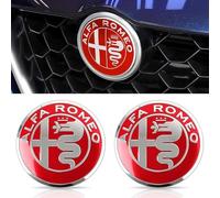 3D Stemmi Adesivo Auto per Alfa Romeo 159 147 156 155 166 Giulietta Araignée GT Stelvio Giulia Mito,Tronco Logo Adesivi Emblema Posteriore Anteriore Styling Carrozzeria Decorazioni,Red