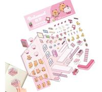 3D Sticker Scene - Capybara 3D Miniature Scene Stickers, Sticker Scenes for Kids | Diary Accessories, Books Decoration, Cartoon Funny Decals, Art Craft Supplies for School Study Room Home
