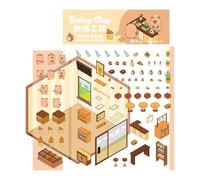 3D Sticker Scene - Capybara 3D Miniature Scene Stickers, Sticker Scenes for Kids | Diary Accessories, Books Decoration, Cartoon Funny Decals, Art Craft Supplies for School Study Room Home
