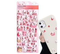 3D Stickers - 3D Puff Stickers For Kids, Self-Adhesive Cute Bunny Decals, Tiny Relief Rabbit Sticker, Pink Cartoon Rabbit Sticker For Notebook Camera Planners Laptops Phone Bottle Pen Case