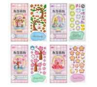 3D Stickers - 4 Sheets Stackable Decoration Decals, Crystal Resin Decorative Stickers for Home Workplace Desk Decoration DIY Crafts Scrapbook Laptop Phone Case, Art Supplies Set