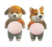 3D Stickers - Dog Belly Stickers | Cute Animal Sticker | Soft Silicone Paper Decals, 2 Pack Set, Decorative Craft Supplies For Laptop Phone Case Notebook DIY Art Projects