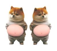 3D Stickers - Dog Belly Stickers | Cute Animal Sticker | Soft Silicone Paper Decals, 2 Pack Set, Decorative Craft Supplies For Laptop Phone Case Notebook DIY Art Projects