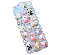 3d Stickers - Small Animal Bubble Stickers for Creative Scrapbooking | Cute Bunny Adhesive Decor Set, Soft Puffys Sticker for Diary Pencil Case Tablet Phone Laptop Water Bottle, 22x9.5cm Multicolor