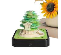 3D Sticky Notes Tree And House Design Artistic Statue Decoration