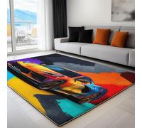 3D Tappeti Auto Sportiva Graffiti Tappeto a Pelo Corto Anti-perdita, per Soggiorno Camera da Letto Multicolore Tappeti Interni Tappeto Antiscivolo Adatto Agli Animali 120 x 180 cm
