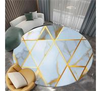 3D Tappeti Rotondo Triangolo Geometrico In Marmo Tappeto a Pelo Corto Rotondo Anti-perdita, per Soggiorno Camera da Letto Bianco Tappeti Interni Tappeto Antiscivolo Adatto Agli Animali 120 cm