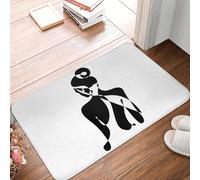 3d Tappetino Donna ombra nera posa sulla schiena, zerbino antiscivolo, da pavimento, per l'ingresso della cucina, per il bagno, per i piedi-60x90cm