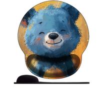 3D Tappetino Mouse Ergonomico con Schiuma di memoria Mouse Pad con Poggiapolsi Tappetino per Mouse ，Tappettino Mause per PC Confortevole Durevole -Simpatico orso anime