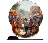 3D Tappetino Mouse Poggiapolsi Mouse Pad Ergonomico con Cuscinetto in Schiuma di memoria e Base Antiscivolo,Tappetino per Mouse Gaming ，Bazar indiano