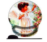 3D Tappetino per Mouse con Schiuma di memoria Rest Mouse Pad con Comodo Supporto per Il Polso Mousepad Poggiapolsi, Ergonomico, Antiscivolo,piccolo angelo anime