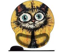 3D Tappetino per Mouse con Schiuma di memoria Rest Mouse Pad con Comodo Supporto per Il Polso Mousepad Poggiapolsi, Ergonomico, Antiscivolo,anime Gatto arrabbiato