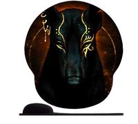 3D Tappetino per Mouse con Schiuma di memoria Rest Mouse Pad con Comodo Supporto per Il Polso Mousepad Poggiapolsi, Ergonomico, Antiscivolo,anime Dio egizio Anubi