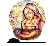 3D Tappetino per mouse con supporto per poggiapolsi e mouse Pad ergonomico Tappetino per mouse con base in gomma per computer, casa, lavoro e giochi,Dolce amore materno