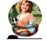 3D Tappetino per mouse con supporto per poggiapolsi per mouse pad, tappetino per mouse ergonomico con base in gomma antiscivolo per casa, ufficio -Ragazza di un maniero classico