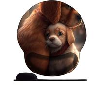 3D Tappetino per mouse in Schiuma di memoria, tappetino antiscivolo per mouse，Tappetino per mouse Supporto per il polso，per computer, ufficio e casa ，Amore fraterno