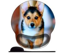 3D Tappetino per mouse in Schiuma di memoria, tappetino antiscivolo per mouse，Tappetino per mouse Supporto per il polso，per computer, ufficio e casa ，Cucciolo di cane Welsh Corgi