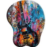 3D Tappetino per mouse in Schiuma di memoria, tappetino antiscivolo per mouse，Tappetino per mouse Supporto per il polso，per computer, ufficio e casa ，Rapsodia di chitarra di strada