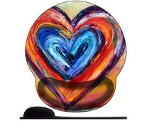 3D Tappetino per mouse Supporto per il polso，Tappetino per Mouse con Base in Gomma Antiscivolo tappetino mouse poggiapolsi mouse ergonomico mouse pad -dolce amore