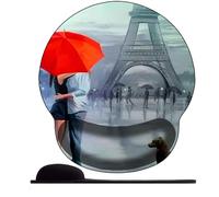 3D Tappetino per mouse Supporto per il polso，Tappetino per Mouse con Base in Gomma Antiscivolo tappetino mouse poggiapolsi mouse ergonomico mouse pad -Coppia piove a Parigi