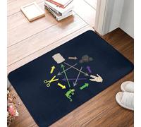 3d Tappetino Scissors rock paper lizard ... nerd and geek Anti-slip Doormat Floor Mat Rug for Kitchen Entrance Home Bedroom Footpad Mats-40x60cm