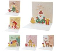 3D Tarjeta de Navidad, 6 Pack Pop-up Tarjetas de Navidad con Sobres, 3D Tarjetas de Felicitación de Navidad Tarjetas de Felicitación de Vacaciones Feliz Navidad Tarjeta de Postales de Vacaciones