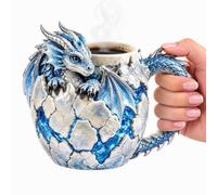 3D Tazza Drago Fantasia con Scaglie Scolpite, Ali, Artigli e Manico | Drago 3D scolpito, scaglie, ali e artigli in rilievo; manico integrato, look fantasy scenografico