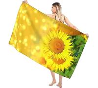 3D Telo Da Mare Microfibia Fiore Di Girasole Asciugamano Da Spiaggia Rettangolo Telo Mare Grande Assorbente Coperta Antisabbia Stampato Leggero Per Il Yoga E Fitness 90 X 180 Cm