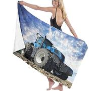 3D Telo Da Mare Microfibia Trattore Blu Asciugamano Da Spiaggia Rettangolo Telo Mare Grande Assorbente Coperta Antisabbia Stampato Leggero Per Il Yoga E Fitness 70 X 150 Cm