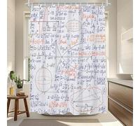 3D Tende Doccia Tema Matematico Tendina da Doccia Antimuffa Formula Matematica Impermeabile Lavabile Grande Tessuto Poliestere Tende per Vasca da Bagno 180x200 con 12 Ganci M-438