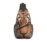 3D Tiger Head Unisex Sling Bag Regolabile Zaino Monospalla Antifurto Borsa A Tracolla Per Sportivo Escursionismo Lavoro