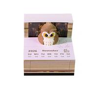 3D Timepiece Calendar 2026 Fine Workmanships 3D Carving Notes for School Home/Office