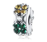 3d Trifoglio Perlina Clip Fascino, 925 Argento Sterling Fascino Braccialetto Accessorio, Compatibile con Braccialetto Pandora Neckalce