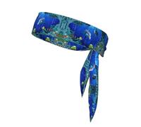 3D Underwater world fish delphi Sport Head Tie Beach Summer Tropical regolabile antiscivolo traspirante per la corsa Ninja Head Band