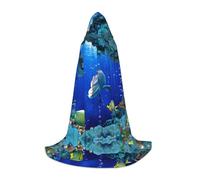 3D Underwater World Fish Delphi Stampa Halloween Mantello Con Cappuccio Mantello Stile Medievale Per Festa di Natale, Cosplay Costumi In Maschera