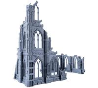3D Vikings Gothic Ruins Series - Set 1: Edifice rovinato a tre piani e resti adiacenti al primo piano, scala 28/32 mm