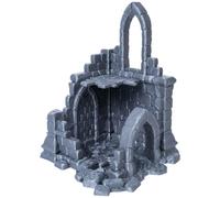 3D Vikings Ruined Church Tower: set da 2 pezzi per giochi di ruolo da tavolo, giochi di guerra e paesaggi in miniatura, scala 28/32 mm