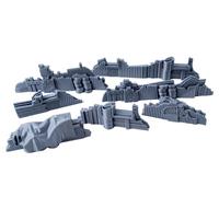 3D Vikings Set di 7 ostacoli Shanty: scenario di gioco di ruolo da tavolo in stile industriale e terreno di guerra per miniature da 28 mm