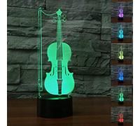 3d Violino lampada la Illusion luce notturna, 7 cambia colore Touch Switch tavolo scrivania lampade decorazione regalo di natale perfetto con acrilico